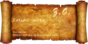 Zatyko Opika névjegykártya